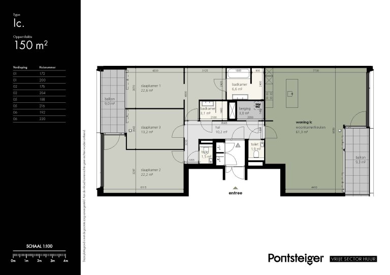 Plattegrond 1 van 1, Pontsteiger 188, Amsterdam