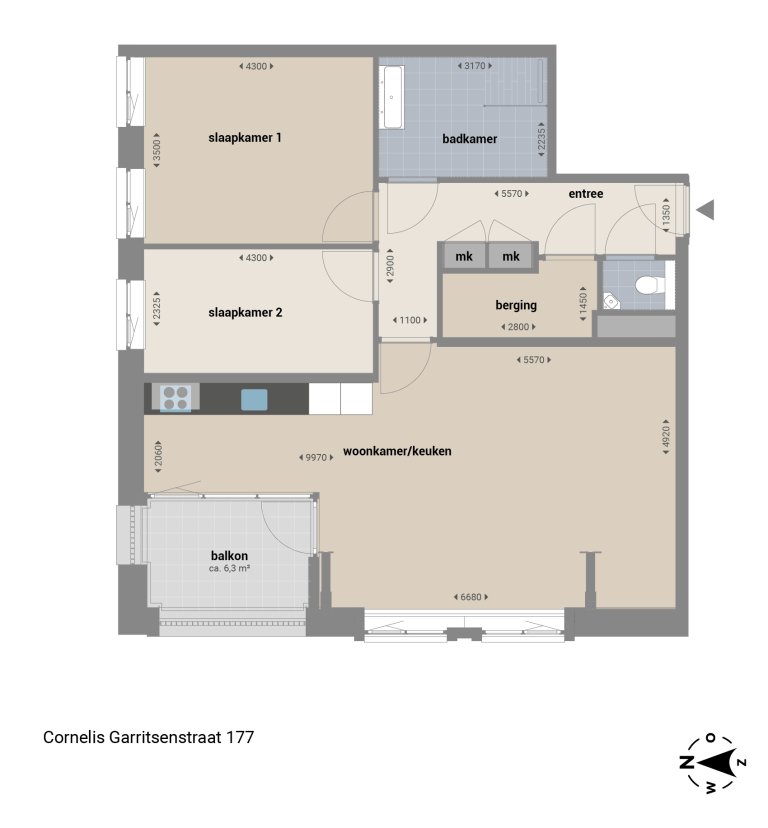 Plattegrond 1 van 1, Cornelis Garritsenstraat 177, Ede