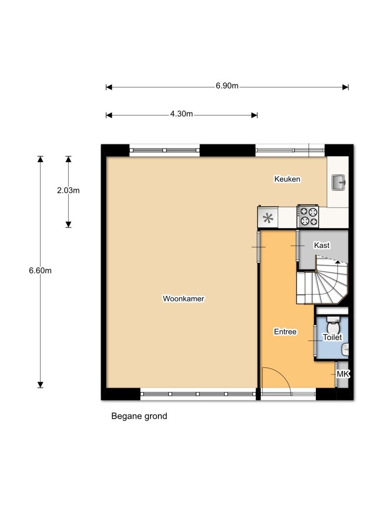 Plattegrond 1 van 3, Pastoor Zegersstraat 50, Nijmegen