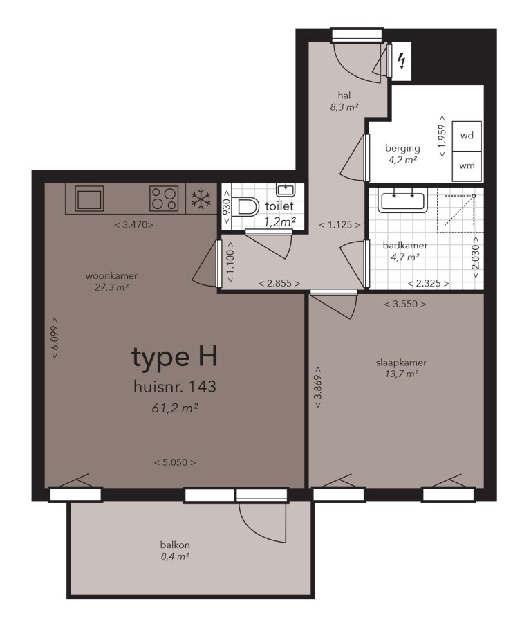 Plattegrond 1 van 1, Christiaan Huygenshof 143, Amstelveen