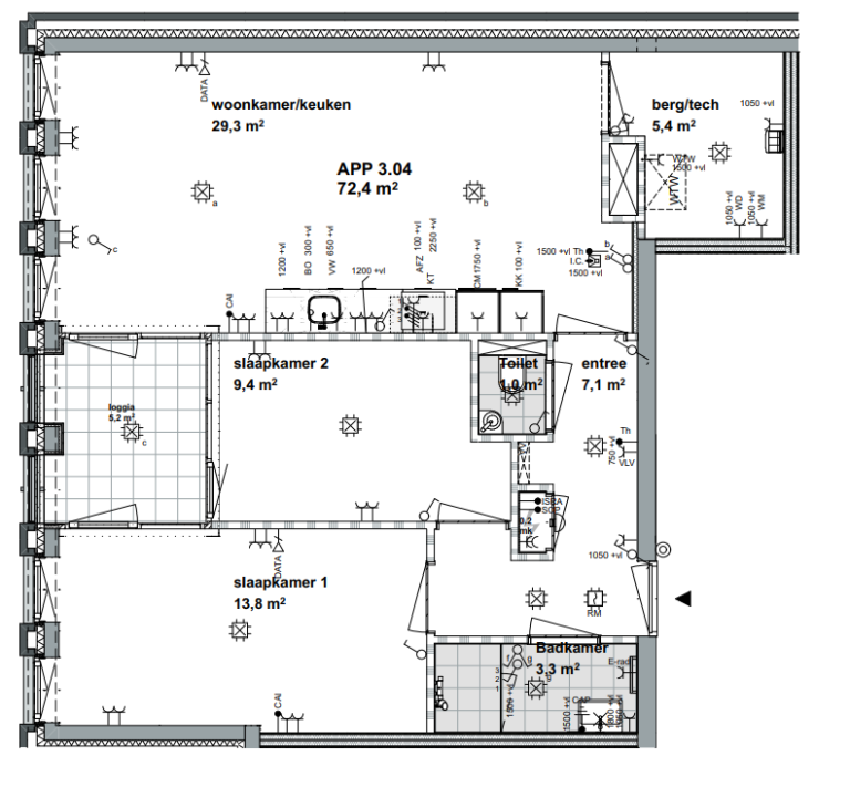 Plattegrond 1 van 1, Oosterhamrikkade 117 33, Groningen