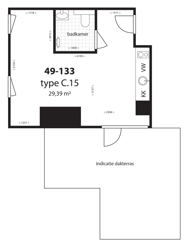 Plattegrond 1 van 1, Velperweg 49 133, Arnhem