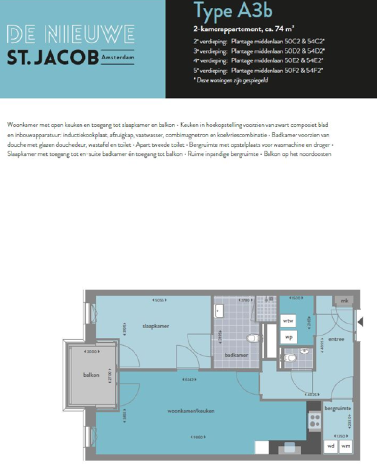 Plattegrond 1 van 1, Plantage Middenlaan 54 C2, AMSTERDAM