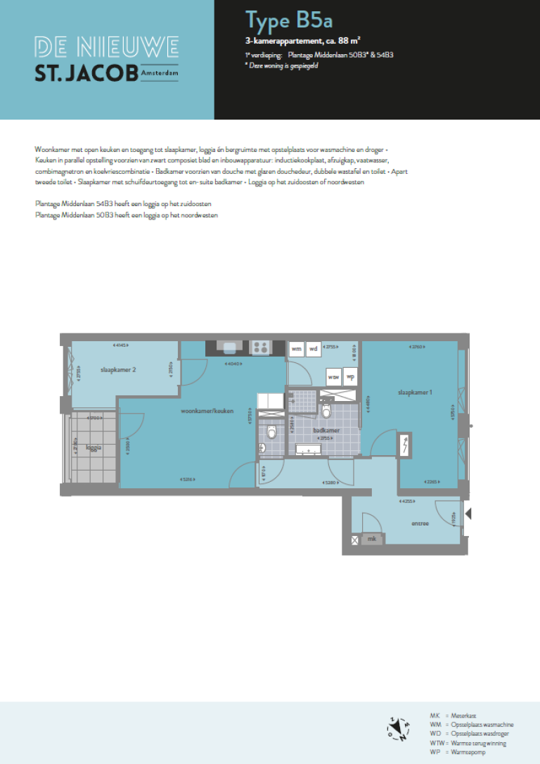 Plattegrond 1 van 1, Plantage Middenlaan 54 B3, AMSTERDAM