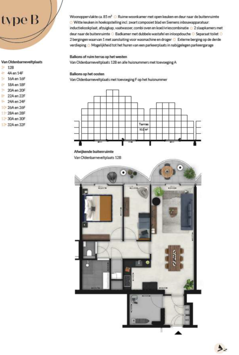 Plattegrond 1 van 1, Van Oldenbarneveltplaats 24 F, ROTTERDAM