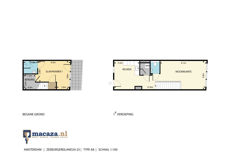Plattegrond 1 van 1, Kees Broekmanstraat 53, AMSTERDAM
