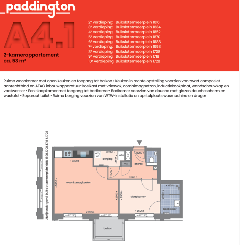 Plattegrond 1 van 1, Buikslotermeerplein 1728, AMSTERDAM