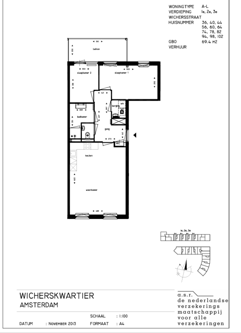Plattegrond 1 van 1, Wichersstraat 82, Amsterdam