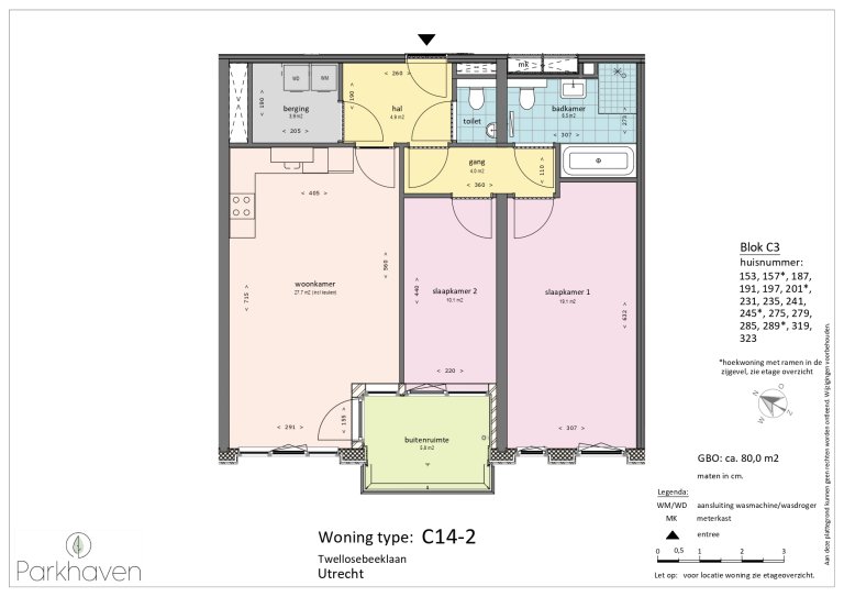 Plattegrond 1 van 1, Twellosebeeklaan 157, Utrecht
