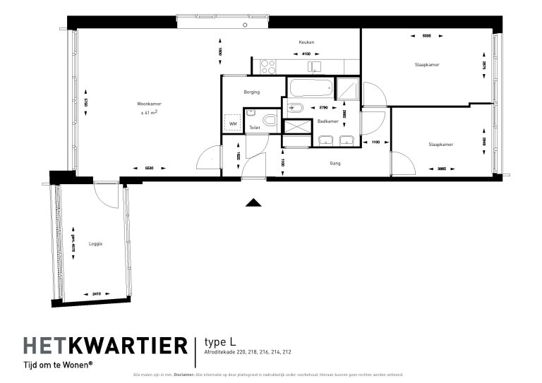 Plattegrond 1 van 1, Afroditekade 216, Amsterdam