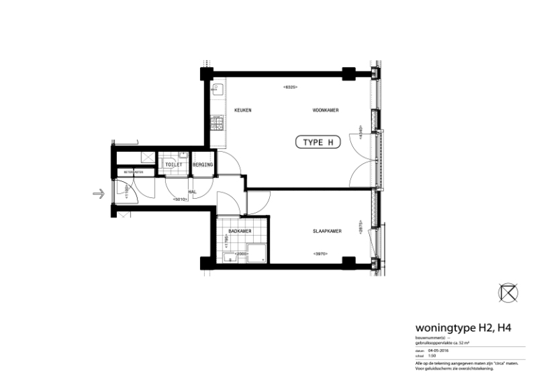 Plattegrond 1 van 1, Kaap Hoorndreef 62 E, Utrecht