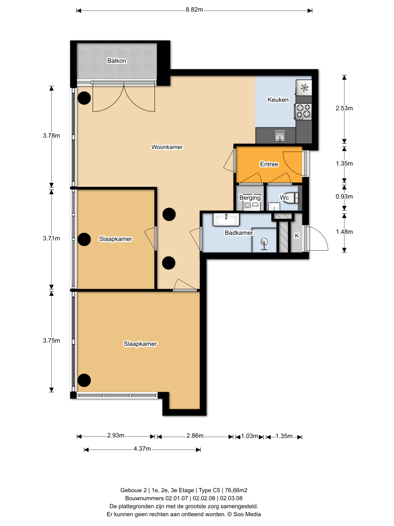 Plattegrond 1 van 1, Maanplein 1 L, Den Haag