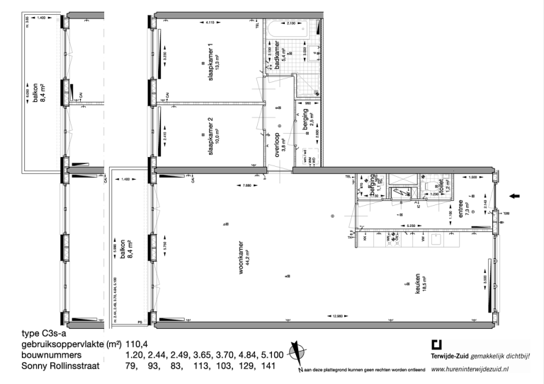Plattegrond 1 van 1, Sonny Rollinsstraat 103, Utrecht