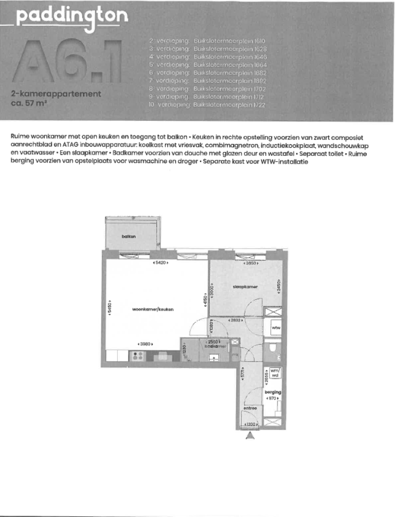 Plattegrond 1 van 1, Buikslotermeerplein 1610, AMSTERDAM