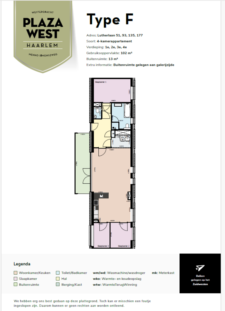 Plattegrond 1 van 1, Lutherlaan 51, HAARLEM