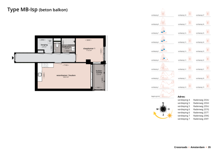 Plattegrond 1 van 1, Radarweg 255 U, Amsterdam