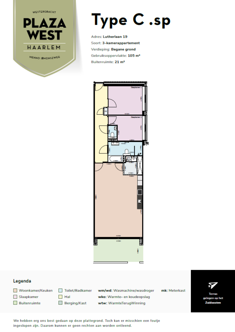 Plattegrond 1 van 1, Lutherlaan 19, HAARLEM