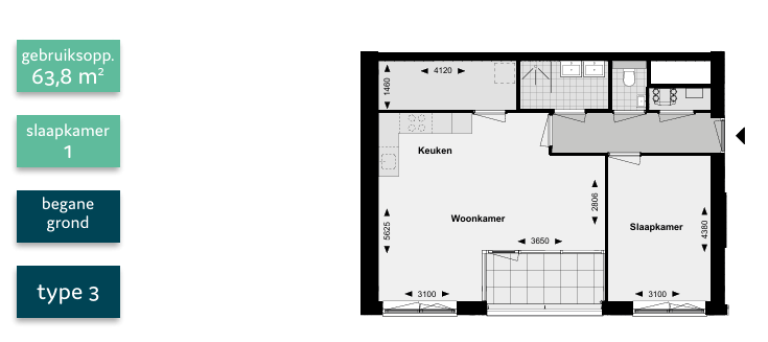 Plattegrond 1 van 1, Verhulstplein 13 S, Den Haag