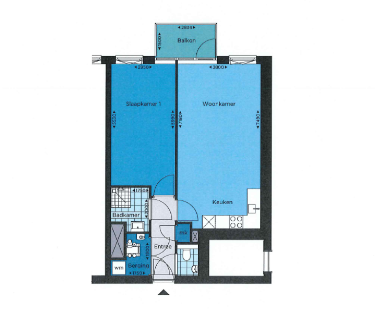 Plattegrond 1 van 1, Kanaalstraat 28 E, UTRECHT