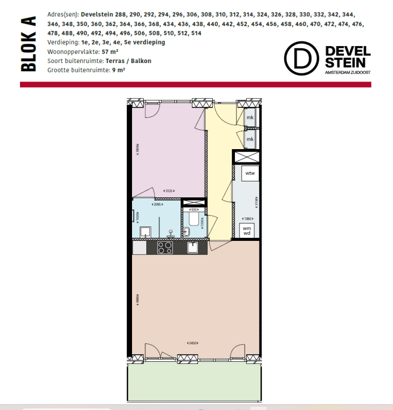 Plattegrond 1 van 1, Develstein 350, Amsterdam