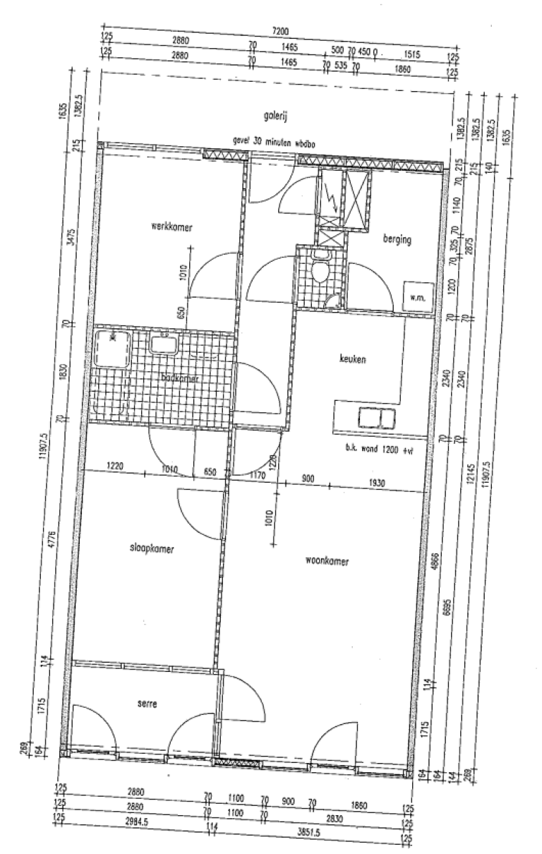 Plattegrond 1 van 1, Boterdiep 161, GRONINGEN