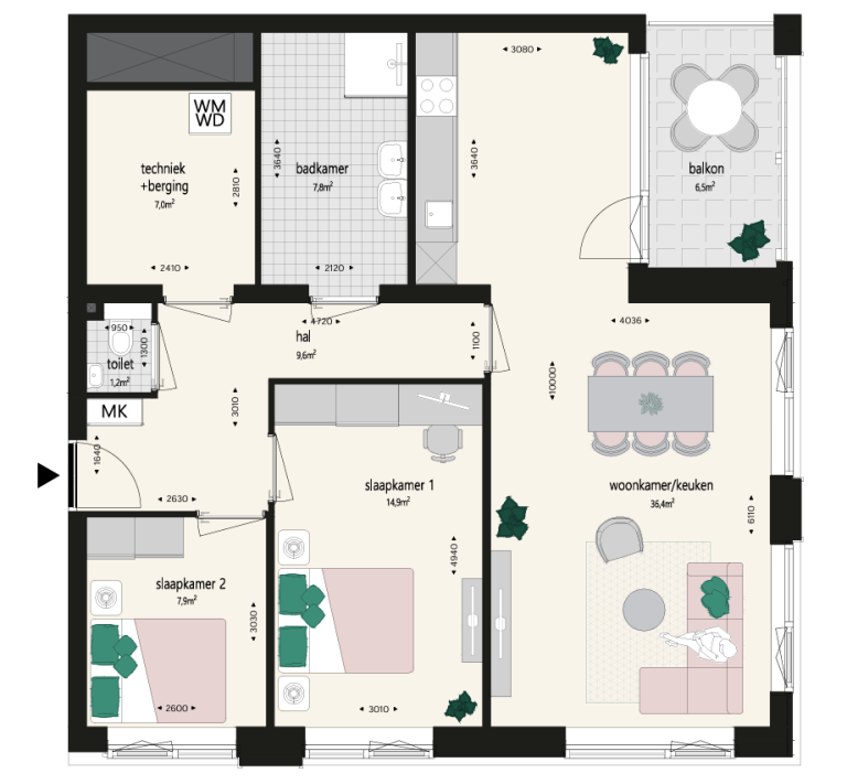 Plattegrond 1 van 2, Friesestraatweg 225 12, Groningen