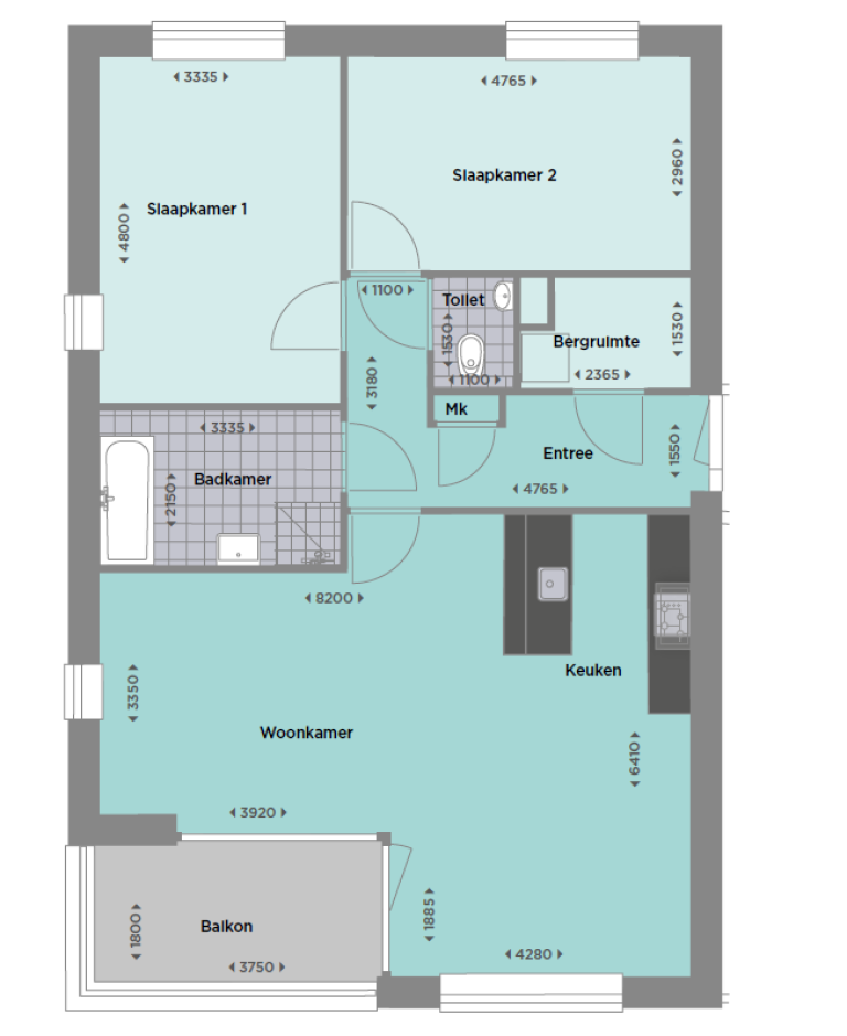 Plattegrond 1 van 1, Van der Heydenstraat 4 W, ZWOLLE