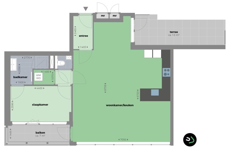 Plattegrond 1 van 1, Jufferhof 50 S, Rotterdam