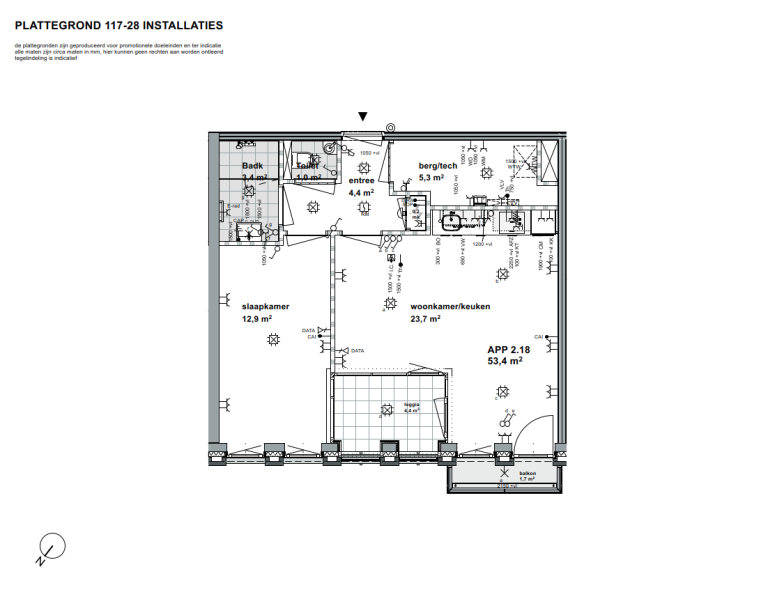 Plattegrond 2 van 2, Oosterhamrikkade 117 28, Groningen