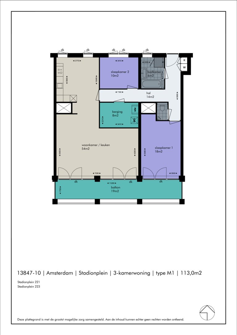 Plattegrond 1 van 1, Stadionplein 221, Amsterdam