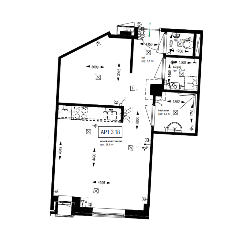 Plattegrond 1 van 1, Paviljoensgracht 1 D2, DEN HAAG