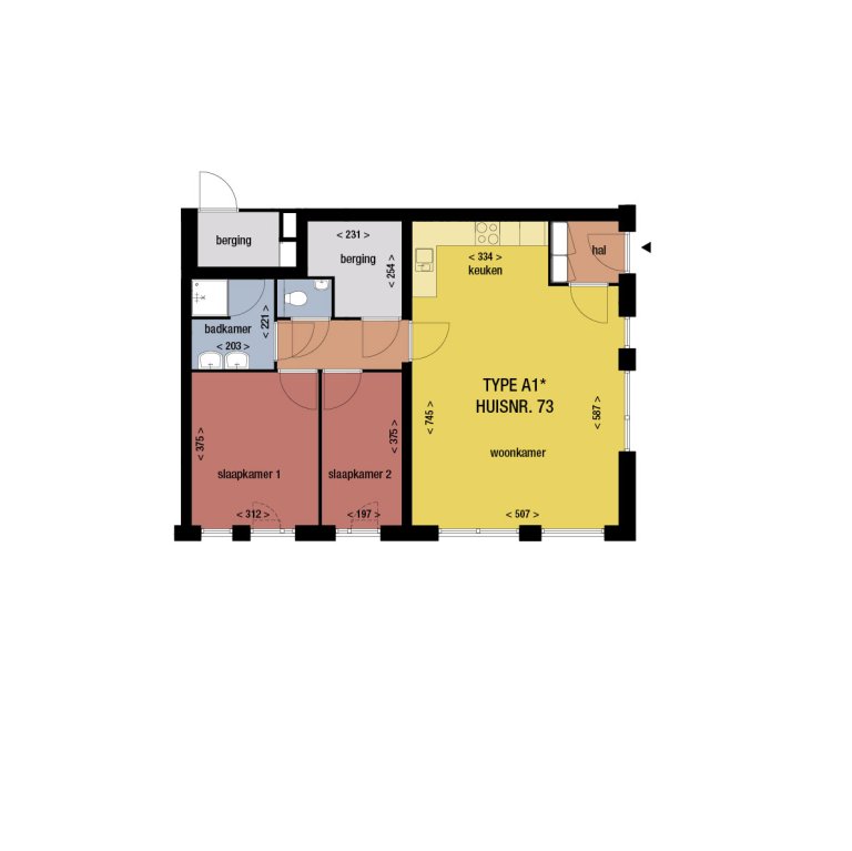 Plattegrond 1 van 1, Compagniestraat 73, Alkmaar