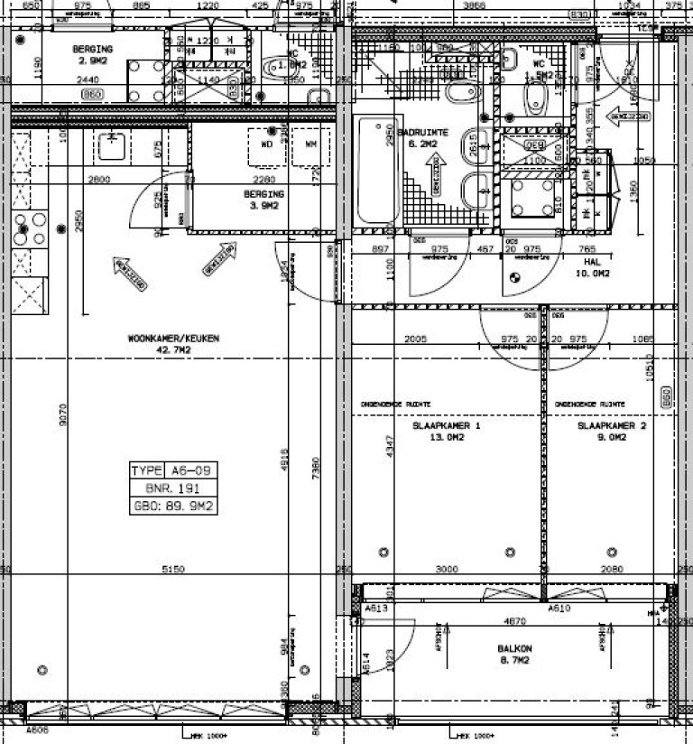 Plattegrond 1 van 1, Hoekenes 51 B19, Amsterdam