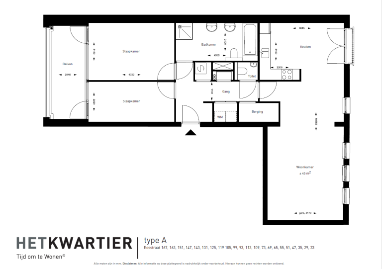 Plattegrond 1 van 1, Eosstraat 99, Amsterdam