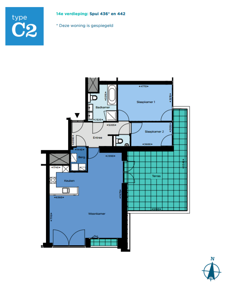 Plattegrond 1 van 1, Spui 436, DEN HAAG