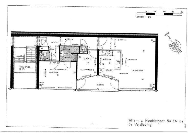 Plattegrond 1 van 1, Willem Van Hooffstraat 50, Naaldwijk