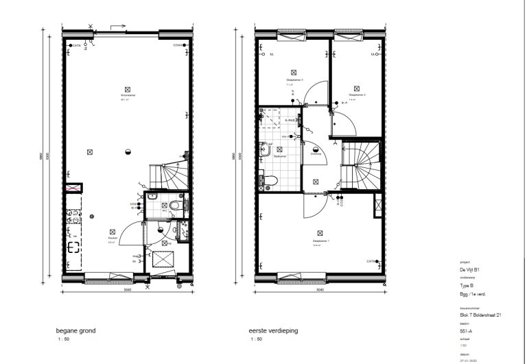 Plattegrond 1 van 2, Bolderstraat 21, Apeldoorn