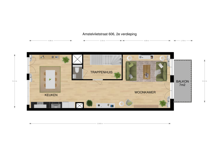 Plattegrond 1 van 7, Amstelvlietstraat 606, AMSTERDAM