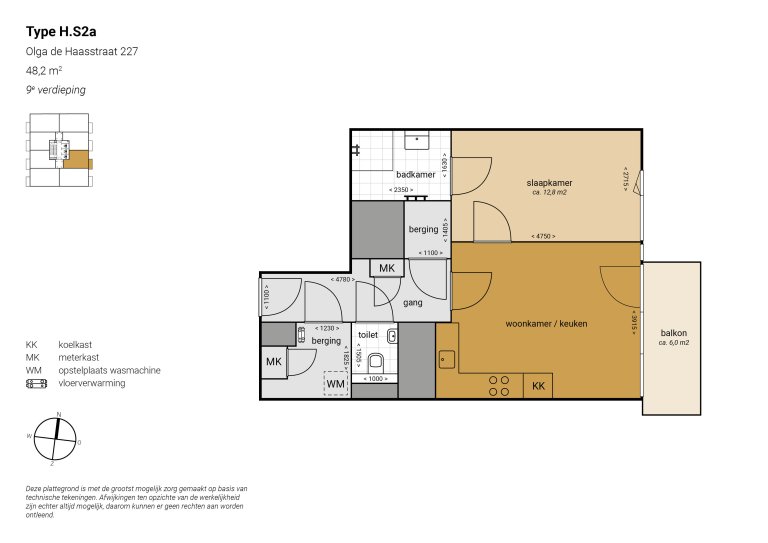 Plattegrond 1 van 1, Olga De Haasstraat 227, Amsterdam