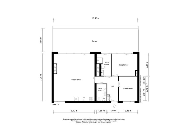 Plattegrond 1 van 1, Marie Vierdagstraat 158, Amersfoort