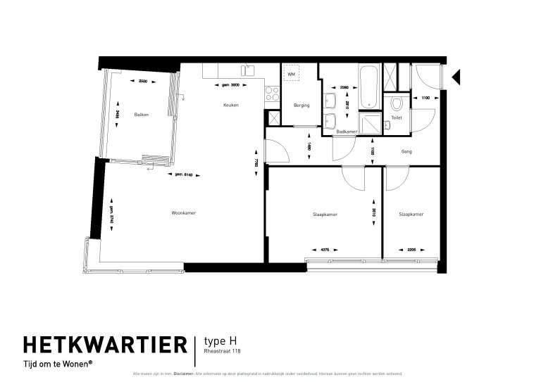 Plattegrond 1 van 1, Rheastraat 118, Amsterdam