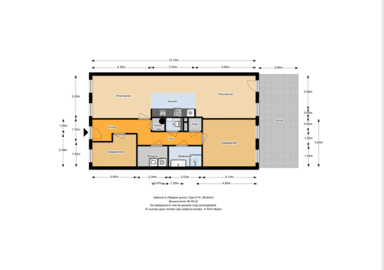 Plattegrond 1 van 1, Maanplein 89 H, Den Haag