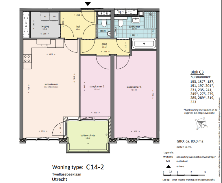 Plattegrond 1 van 1, Twellosebeeklaan 153, Utrecht