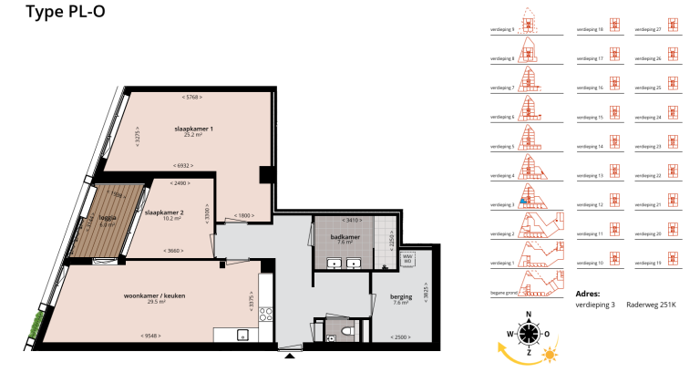 Plattegrond 1 van 1, Radarweg 251 K, Amsterdam
