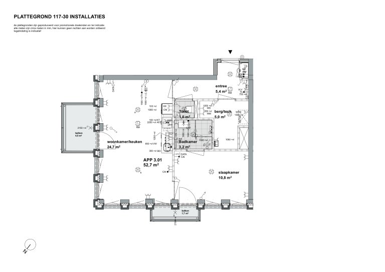 Plattegrond 3 van 3, Oosterhamrikkade 117 30, Groningen