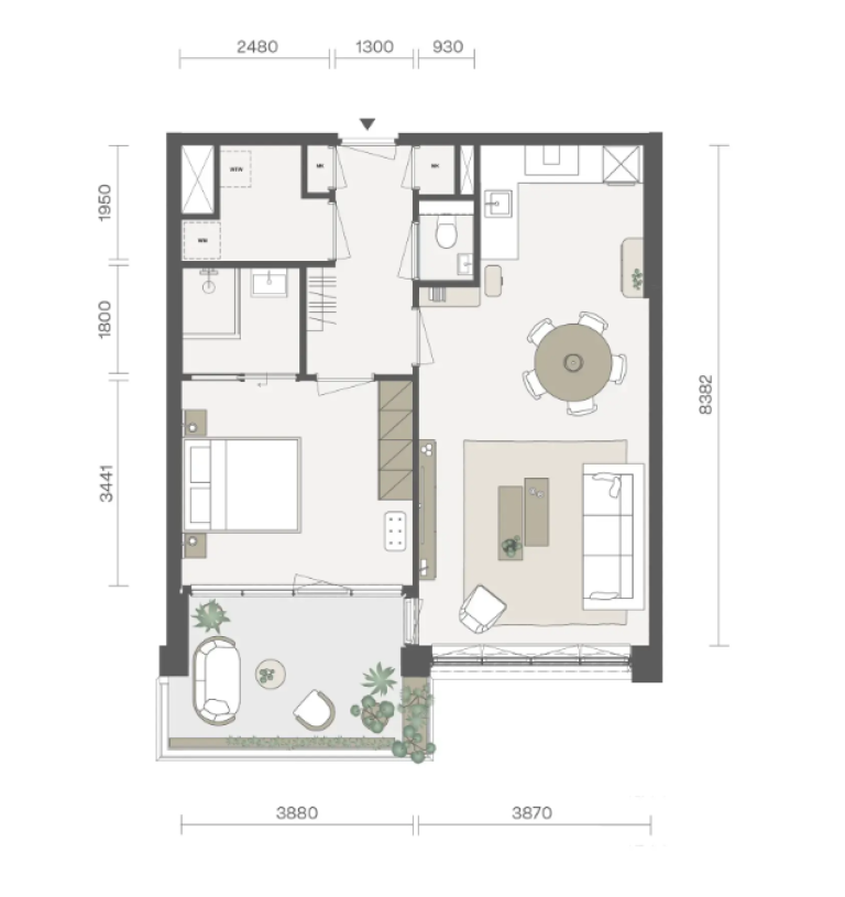 Plattegrond 1 van 1, Batteryparkstraat 15, Amsterdam