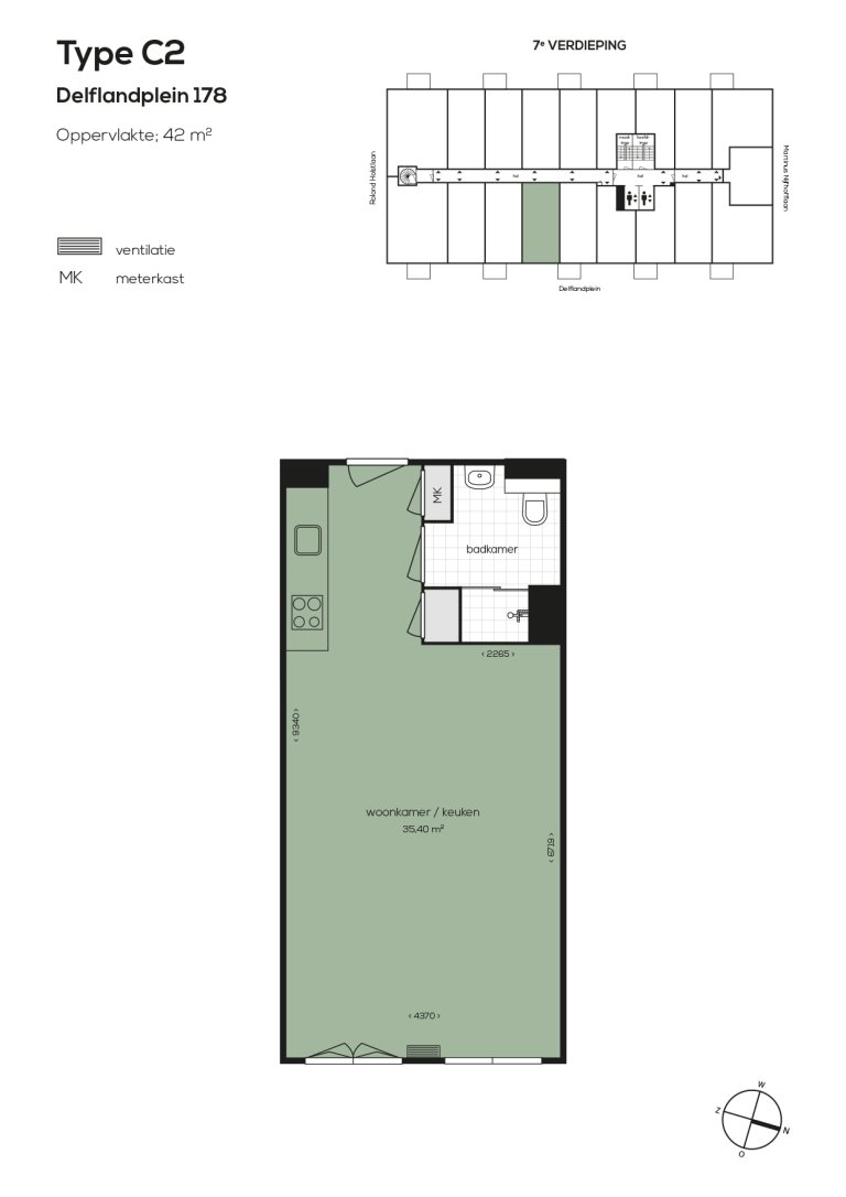 Plattegrond 1 van 2, Delflandplein 178, Delft