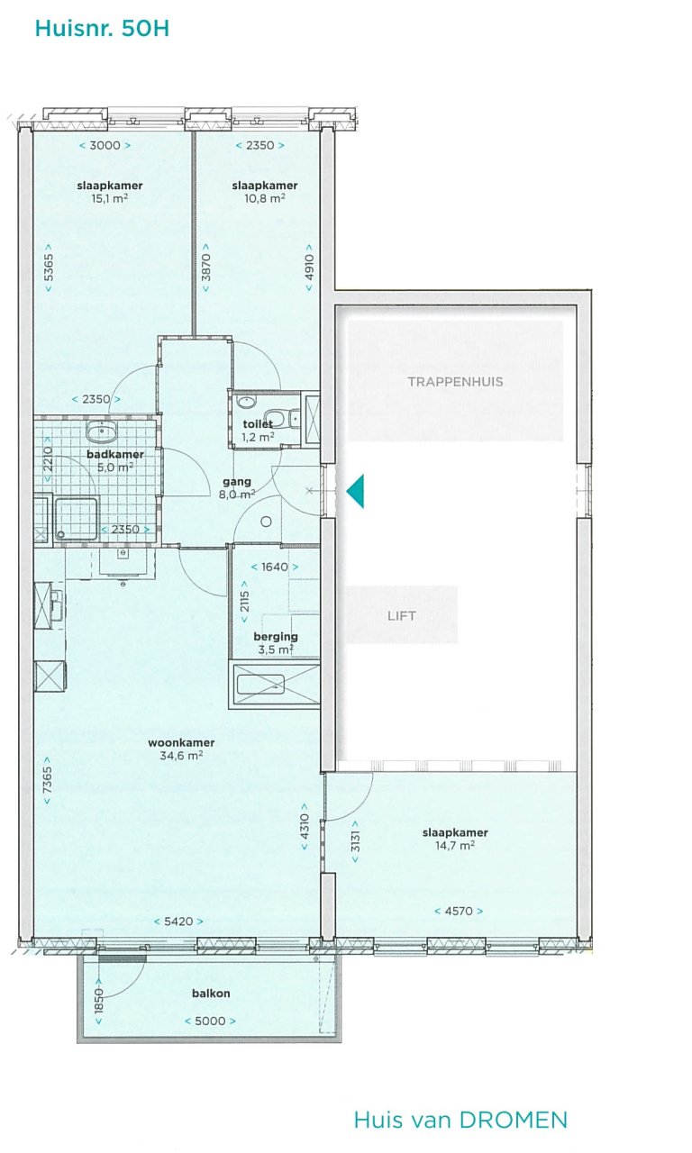 Plattegrond 1 van 1, Boezemlaan 50 H, ROTTERDAM