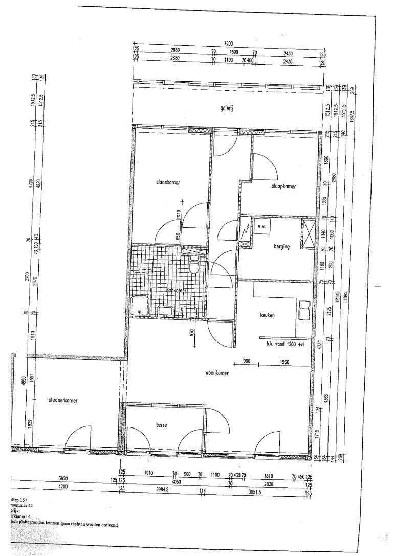 Plattegrond 1 van 1, Boterdiep 157, GRONINGEN