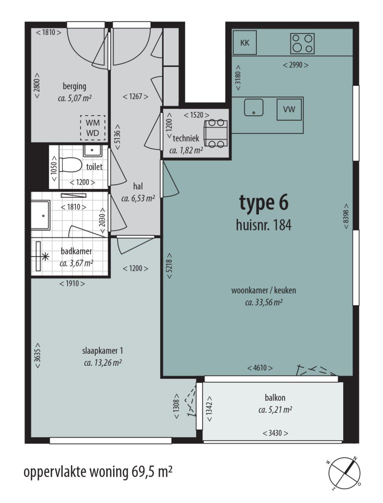 Plattegrond 1 van 1, Schedeldoekshaven 184, Den Haag